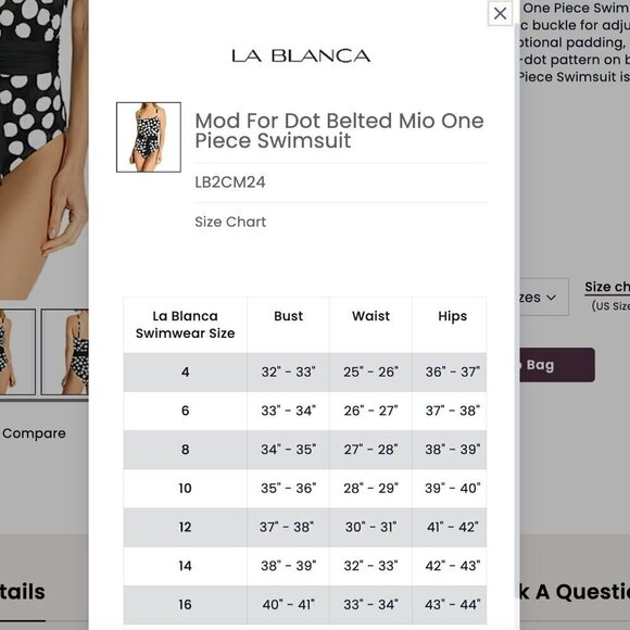 New! La Blanca Mod for Dot Belted Mio One Piece Swimsuit - Picture 10 of 10